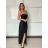Šaty dlhé společenské na ramienka dámske LEONA (S/M ONE SIZE) TALIANSKA MÓDA IMPMD2643811/DU S / M čierna