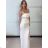 Šaty dlhé svatební společenské na ramienka dámske TEREZIA (S/M ONE SIZE) TALIANSKA MÓDA IMPMD2645638B/DUR S / M biela