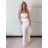 Šaty dlhé svatební společenské na ramienka dámske TEREZIA (S/M ONE SIZE) TALIANSKA MÓDA IMPMD2645638B/DUR S / M biela