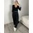 Nohavice elegantné s opaskom dámske (S/M/L ONE SIZE) TALIANSKA MÓDA IMSM26036/DUR S/M/L čierna