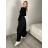 Nohavice elegantné s opaskom dámske (S/M/L ONE SIZE) TALIANSKA MÓDA IMSM26036/DUR S/M/L čierna