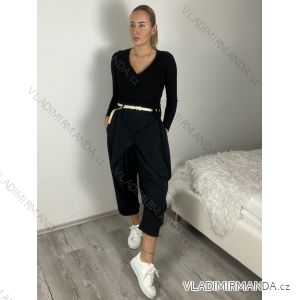 Nohavice elegantné s opaskom dámske (S/M/L ONE SIZE) TALIANSKA MÓDA IMSM261111