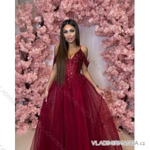 Šaty dlhé spoločenské flitrové na ramienka dámske ZYNJA (34-40) POLSKÁ MÓDA PMLPT26001-2