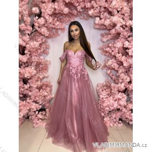 Šaty dlhé spoločenské na ramienka dámske LIMONCELLO (34-40) POLSKÁ MÓDA PMLPT26002-1