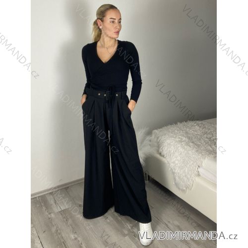 Nohavice elegantné s opaskom dámske (S/M/L ONE SIZE) TALIANSKA MÓDA IMSM261112