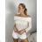 Tunika carmen krajková dlhý rukáv dámska (S/M ONE SIZE) TALIANSKA MÓDA IMM2645532/DUR S/M/L béžová