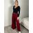Nohavice elegantné s opaskom dámske (S/M/L ONE SIZE) TALIANSKA MÓDA IM425747/DUR S/M/L vínová