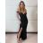 Šaty dlhé elegantní společenské na ramínka dámske (S/M/L ONE SIZE) TALIANSKA MÓDA IMPMD2639316/DUR S/M/L čierna