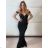 Šaty dlhé elegantní společenské na ramínka dámske (S/M/L ONE SIZE) TALIANSKA MÓDA IMPMD2639316/DUR S/M/L čierna