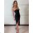 Šaty elegantní společenské na ramienka dámske SARA (S/M ONE SIZE) TALIANSKA MÓDA IMPMD2643093/DUR S / M čierna