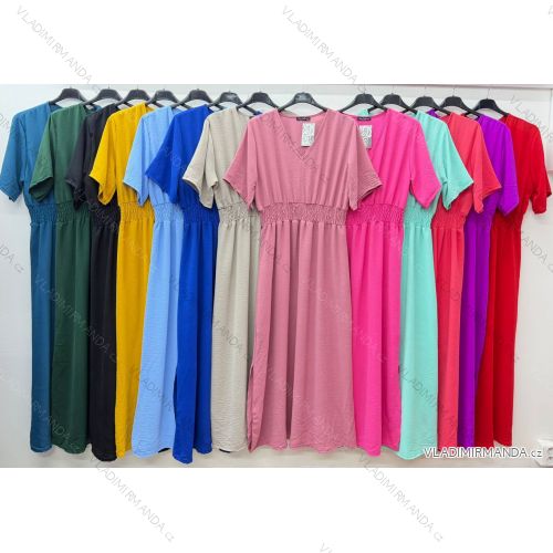 Šaty letné krátky rukáv dámske nadrozmer (44/46/48 ONE SIZE) TALIANSKA MÓDA IM426040