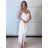 Šaty svatební společenské na ramienka dámske (S/M ONE SIZE) TALIANSKA MÓDA IMPMD2643076B/DUR S / M biela