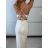 Šaty svatební společenské na ramienka dámske (S/M ONE SIZE) TALIANSKA MÓDA IMPMD2643075B/DUR S / M biela