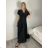 Šaty dlhé spoločenské dámske (S/M/L ONE SIZE) TALIANSKA MÓDA IMPHD2531427/DUR černá S/M/L