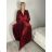 Šaty dlhé elegantné společenské s 3/4 rukávem  dámske (S/M/L ONE SIZE) TALIANSKA MÓDA IMHMS261111/DUR S/M/L zlatá