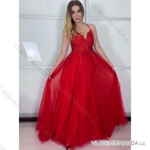 Šaty elegantné spoločenské/svadobné na ramienka dámske (S/M.ONE SIZE) TALIANSKA MÓDA IMM2218831