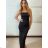 Šaty elegantní společenské na ramienka dámske (S/M ONE SIZE) TALIANSKA MÓDA IMPMD2611099/DUR S / M čierna
