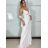 Šaty elegantné spoločenské dlhé bez rukávov dámske (S/M ONE SIZE) TALIANSKA MóDA IMM26XF-A333-S/DU L / XL biela