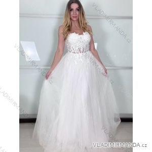 Šaty elegantné spoločenské dlhé bez rukávov dámske (S/M ONE SIZE) TALIANSKA MóDA IMM2660062-S/DU