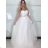 Šaty svatební elegantné spoločenské dlhé bez ramínek dámske (S/M ONE SIZE) TALIANSKA MóDA IMM2660062-S/DU M / L biela