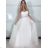 Šaty svatební elegantné spoločenské dlhé bez ramínek dámske (S/M ONE SIZE) TALIANSKA MóDA IMM2660062-S/DU M / L biela