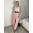 Kalhoty dlouhé elegantní s páskem dámské (S/M/L ONE SIZE) ITALSKÁ MÓDA IMSM26005/DU -   tmavo modrá -   S/M/L
