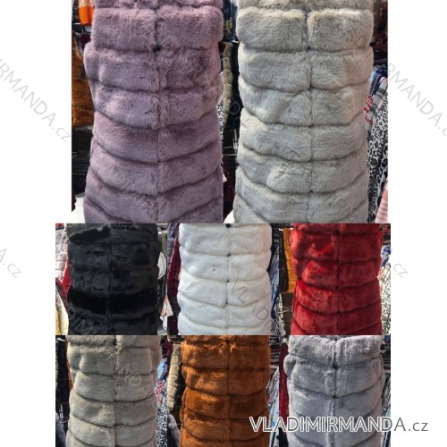 Vesta kožíšek dlhá dámská (S/M, L/XL) ITALSKÁ MÓDA ORC20ML-2078-3/DR L / XL šedá