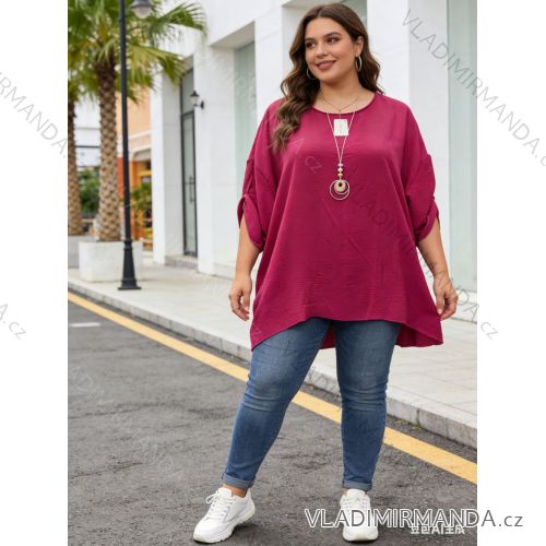 Tunika 3/4 dlhý rukáv dámska nadrozmer (54/56/58 ONE SIZE) TALIANSKA MÓDA IM426064