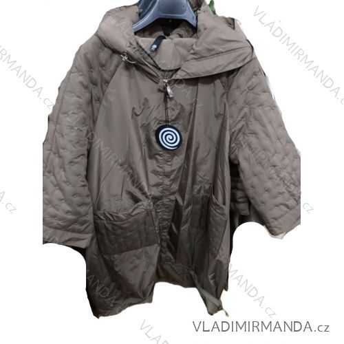 Bunda predĺžená šusťáková s kapucňou 3/4 dlhý rukáv dámska nadrozmer (42/44/46 ONE SIZE) TALIANSKA MÓDA IMSM26058