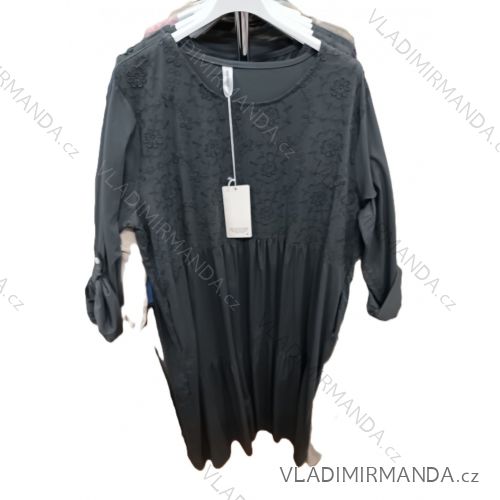 Šaty voľnočasové 3/4 dlhý rukáv dámske nadrozmer (42/44/46 ONE SIZE) TALIANSKA MÓDA IMSM26064
