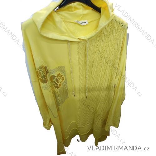 Šaty teplé mikinové s kapucňou dlhý rukáv dámske nadrozmer (42/44/46 ONE SIZE) TALIANSKA MÓDA IMSM26070