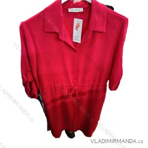 Šaty košeľové sťahovacie 3/4 dlhý rukáv dámske nadrozmer (42/44/46 ONE SIZE) TALIANSKA MÓDA IMSM26072