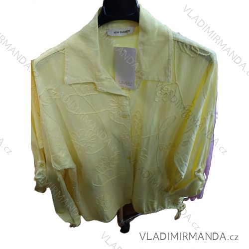 Košeľa klasik 3/4 dlhý rukáv dámska nadrozmer (42/44/46 ONE SIZE) TALIANSKA MÓDA IMSM26073