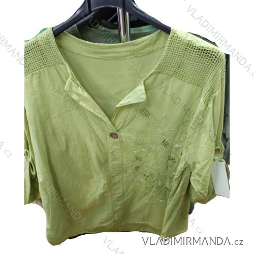 Košeľa klasik 3/4 dlhý rukáv dámska nadrozmer (42/44/46 ONE SIZE) TALIANSKA MÓDA IMSM26077