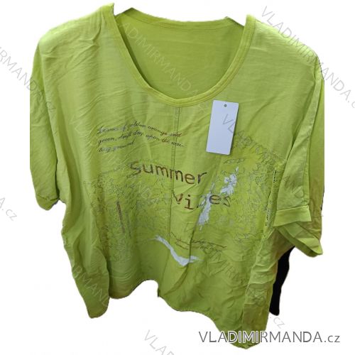 Tričko krátky rukáv dámske nadrozmer (42/44/46 ONE SIZE) TALIANSKA MÓDA IMSM26080