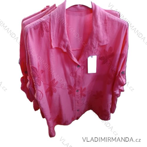 Košeľa klasik 3/4 dlhý rukáv dámska nadrozmer (42/44/46 ONE SIZE) TALIANSKA MÓDA IMSM26081