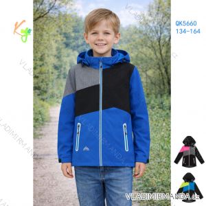 Bunda slabá s kapucňou dlhý rukáv dorast dievčenské a chlapčenská (134-164) KUGO QK5660