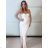Šaty dlhé svatební na ramienka dámske MARIKA (S/M ONE SIZE) TALIANSKA MÓDA IMPMD2645764B