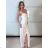 Šaty dlhé svatební na ramienka dámske MARIKA (S/M ONE SIZE) TALIANSKA MÓDA IMPMD2645764B/DUR S / M biela