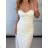 Šaty dlhé svatební na ramienka dámske MARIKA (S/M ONE SIZE) TALIANSKA MÓDA IMPMD2645764B/DUR S / M biela