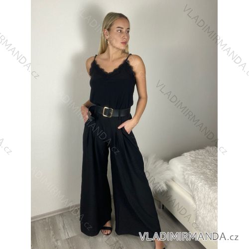 Nohavice s páskem dlhé elegantné dámske (S-2XL ONE SIZE) TALIANSKA MÓDA IMWKH26975