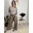 Nohavice maslové s opaskom dámske (S/M/L ONE SIZE) TALIANSKA MÓDA IMD25223/DR černá S/M/L