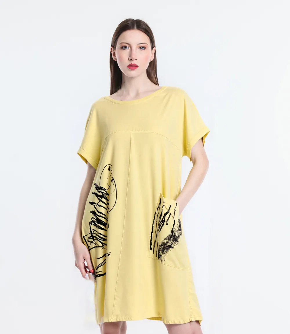 Šaty letné s vreckami krátky rukáv dámske (S/M/L ONE SIZE) TALIANSKA MÓDA IMPLI2607881