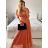 Šaty spoločenské dlhé tylové dámske s rukávom LILIANA (XS/S/M ONE SIZE) TALIANSKA MÓDA IMWMY251286/DUR béžová XS/S/M