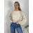 Sveter tenký oversize dlhý rukáv dámsky (M/L/XL ONE SIZE) TALIANSKA MÓDA IM426057/DUR M/L/XL fialová