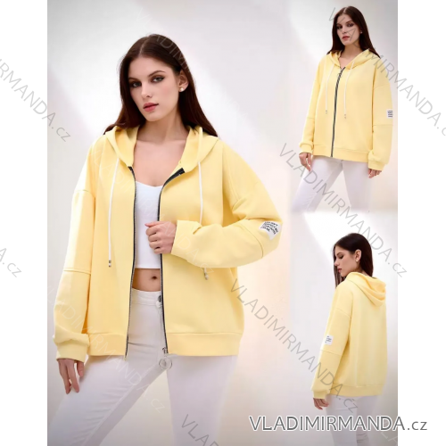 Mikina teplá s kapucňou na zips dlhý rukáv dámska (S/M/L ONE SIZE) TALIANSKA MÓDA IMPLI2516231