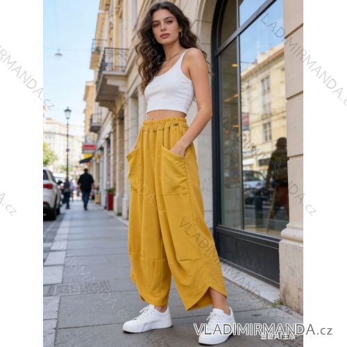 Nohavice dlhé letné dámske nadrozmer (44/46/48 ONE SIZE) TALIANSKA MÓDA IM426077