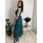 Šaty dlhé spoločenské tylové trblietavé bez rukávu dámske LUNA (S/M/L ONE SIZE) TALIANSKA MÓDA IMWKY252567/DUR modrá kráľovská S/M/L