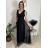 Šaty dlhé spoločenské tylové bez rukávov dámske BEATRICE (S/M/L ONE SIZE) TALIANSKA MÓDA IMWKH26608/DUR tmavo červená S/M/L