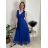Šaty dlhé spoločenské tylové bez rukávov dámske BEATRICE (S/M/L ONE SIZE) TALIANSKA MÓDA IMWKH26608/DUR tmavo červená S/M/L